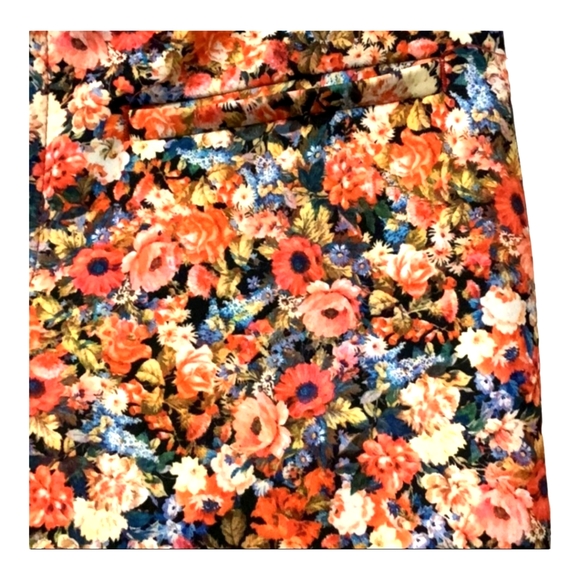 💐ZARA WOMEN Floral Multi Color ANKLE Pants Size Medium 🏵️ - Picture 5 of 10